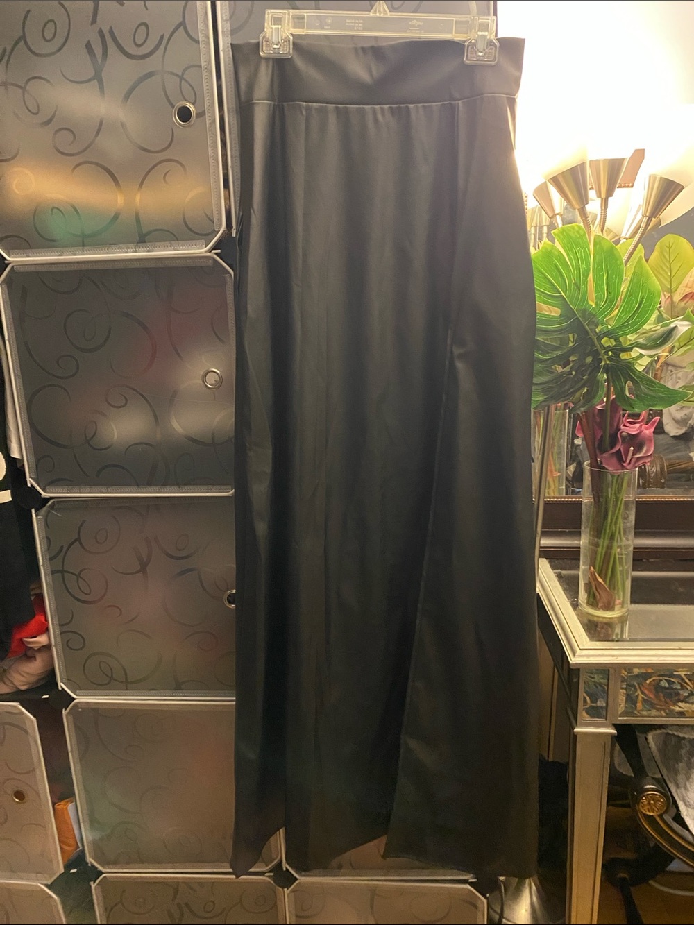 NWOT, Black Maxi Skirt - Women's Sleek Long Skirt Sid  Slit Tall Friendly